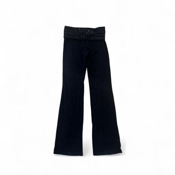 2012 PINK Victoria's Secret Black Sequin Foldover Leggings - Picture 3 of 9